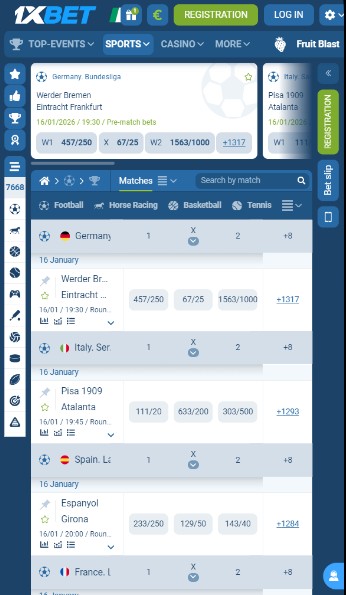 1xBet Ireland Sportsbook Homepage