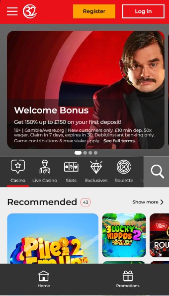 32red Homepage Casino Ireland