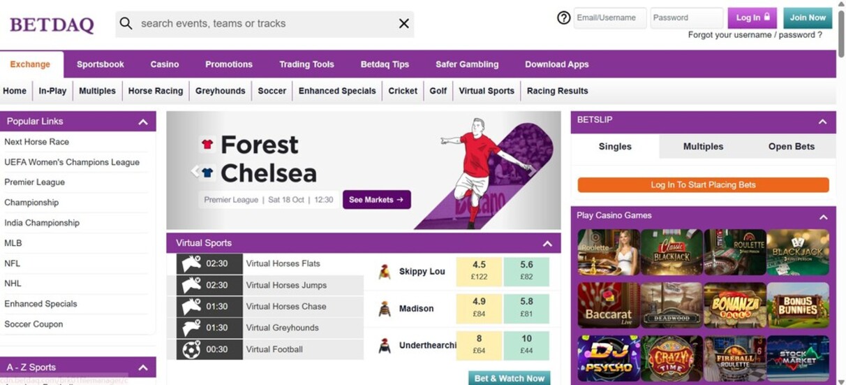Betdaq Sports Homepage Ireland