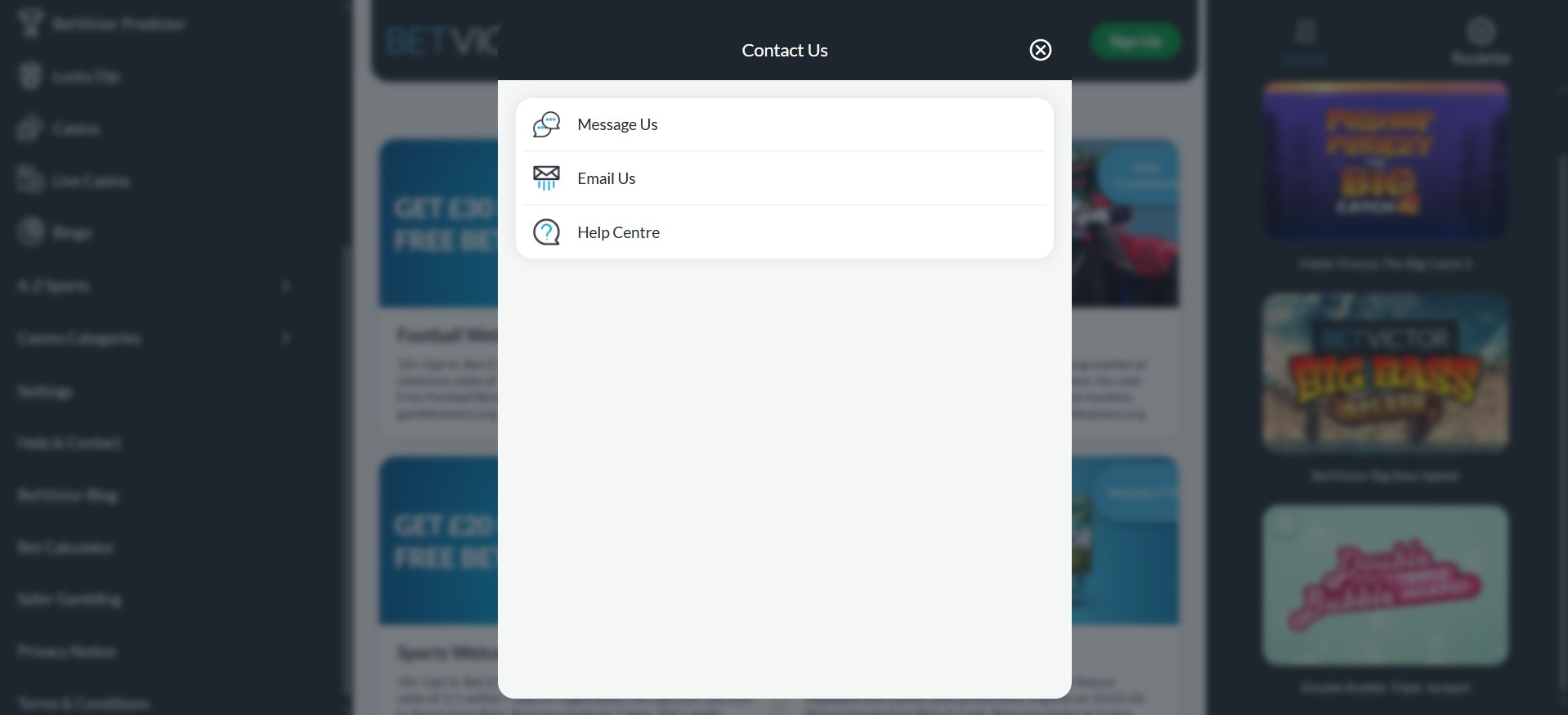 Betvictor Contact Ireland pc