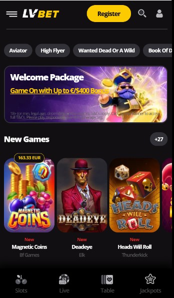 Casino Homepage LVBet Ireland