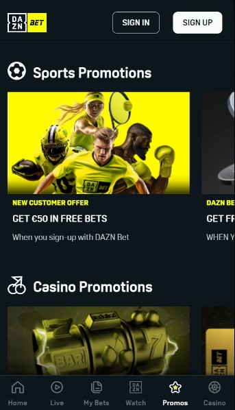 DaznBet Sports Promotions Ireland
