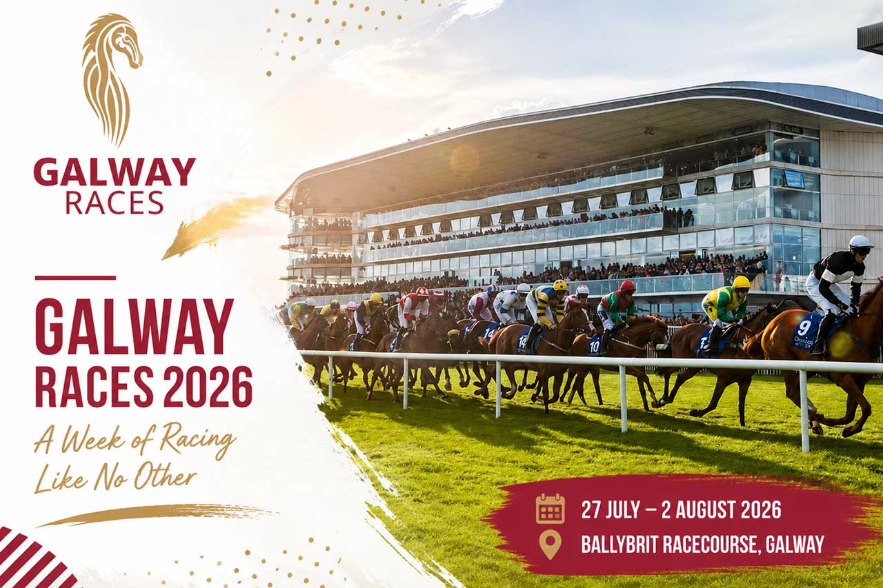 Horses racing at Ballybrit during the Galway Races Summer Festival