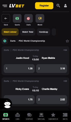 LVBet Darts Betting Ireland