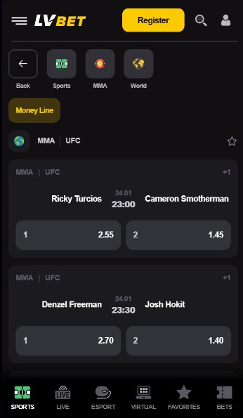 LVBet Ireland UFC betting