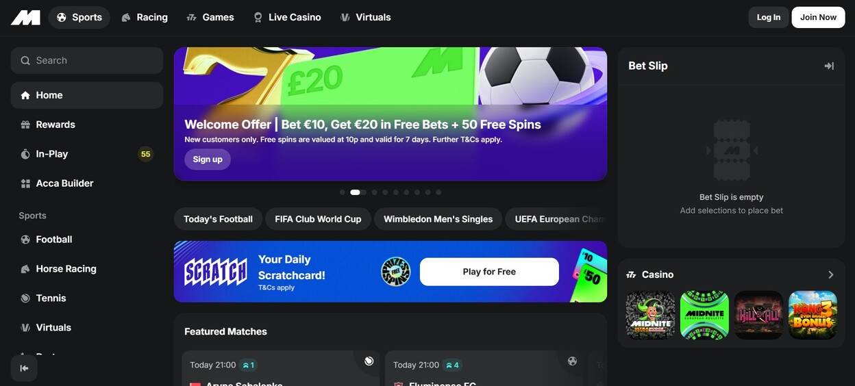 Midnite Homepage Ireland pc