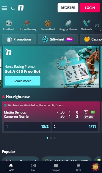 Novibet Ireland Homepage