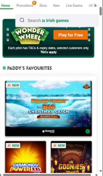 PaddyPower Homepage Casino Ireland