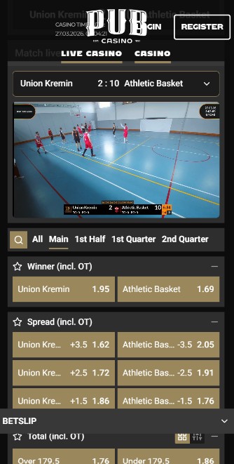 Pub Casino Live betting Sportsbook Ireland