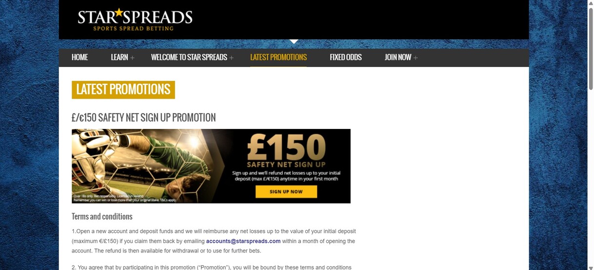 Starspreads Ireland Sportsbook Promotions pc